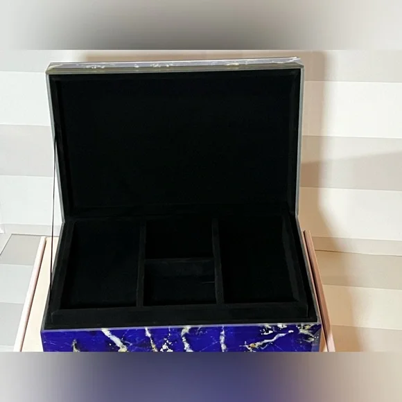 Lola Rose London Nikki Xx Lapis blue marble glass jewelry box - Picture 4 of 7